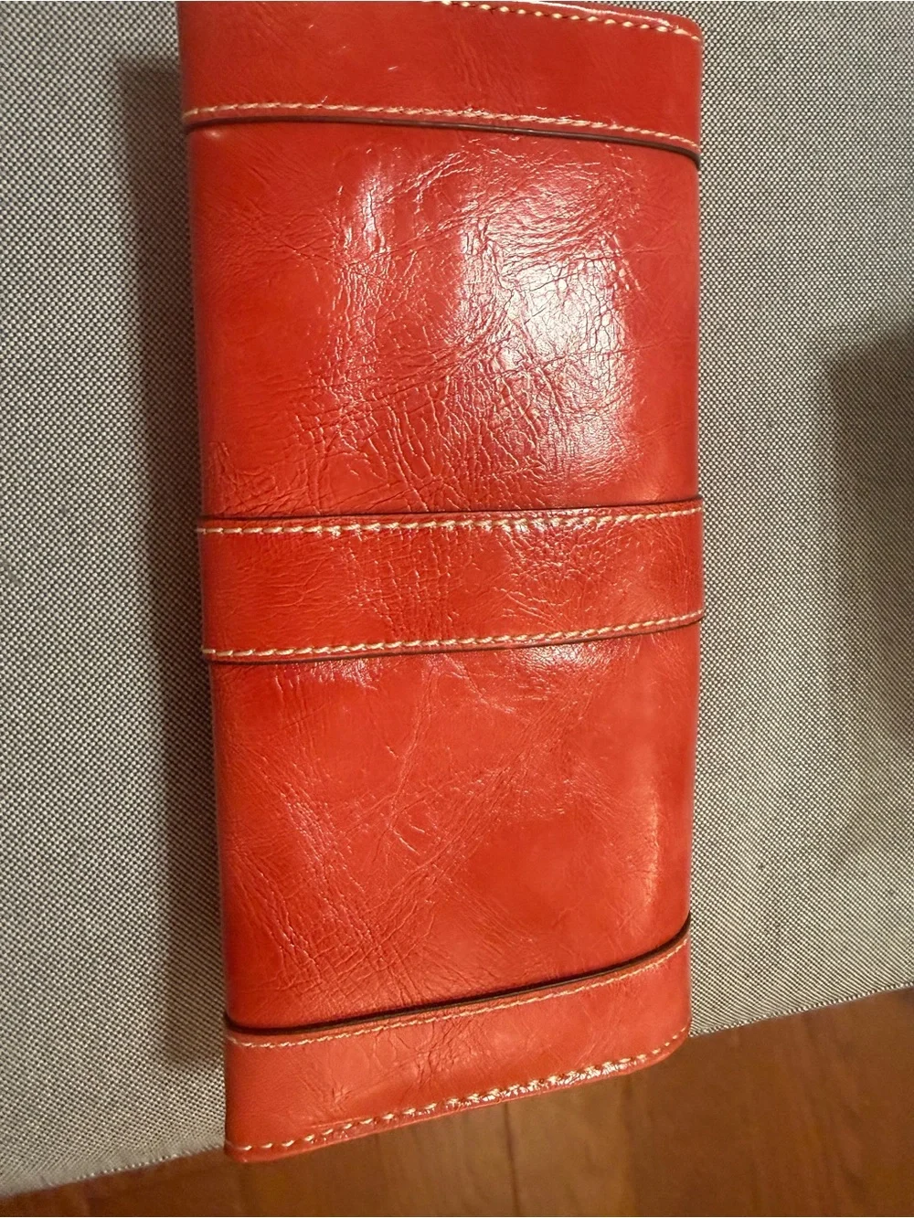 New York & Company Red Leather Trifold Wallet